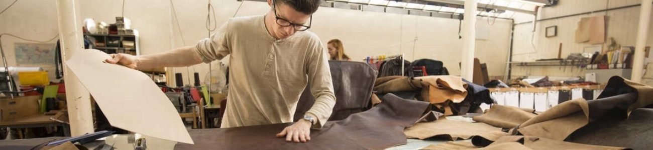 Man working in leather jacket manufacturers